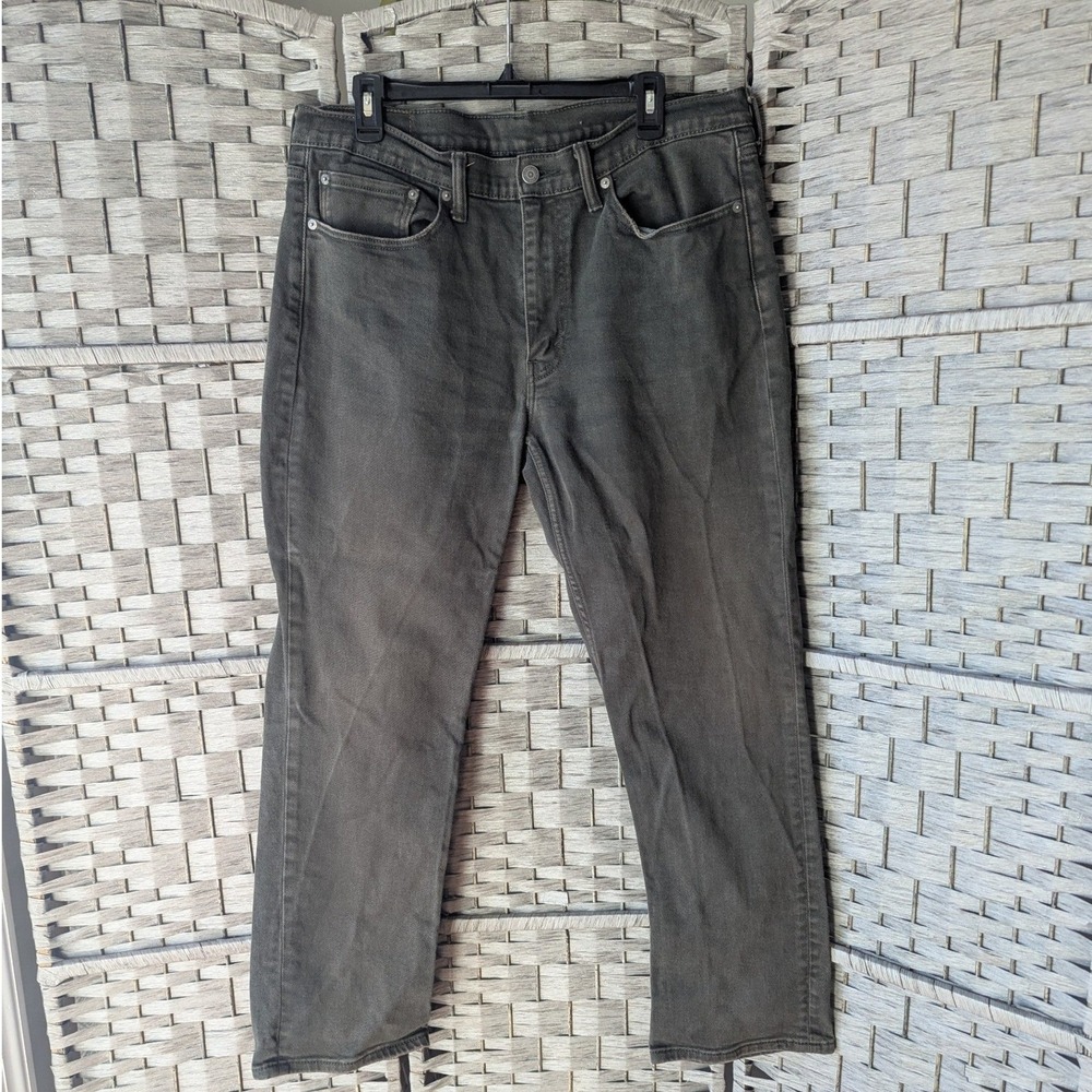 Levis 514 Straight Fit Jeans Mens Sz 36x30 Olive Green Charcoal Denim Pants
